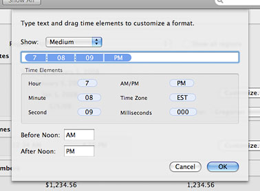 Modify the default clock in OS X's menu bar to show the full date