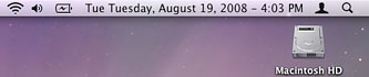 Modify the default clock in OS X's menu bar to show the full date