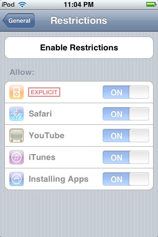Enable parental controls Enable parental controls