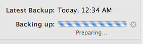 Time Machine gets stuck at Preparing...