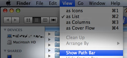 Enable Finders Path Bar