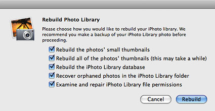 Rebuild your iPhoto library