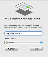 Create a new note in Sidenote