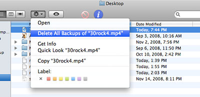 Delete files from Time Machine backups