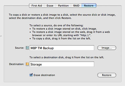 Clone your Time Machine drive using Disk Utility