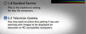 Calibrating your display gamma setting in Mac OS X