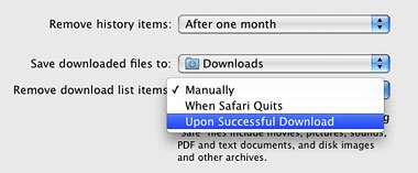 Tidy up your Downloads list in Safari