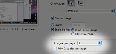Print multiple images per page in Preview
