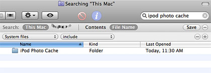 iPod Photo Cache