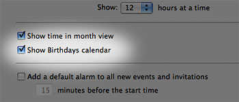 Remember birthdays with iCal and Address Book