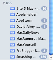 Organizing RSS feeds with mailboxes in Apple Mail