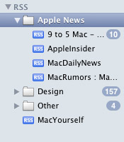 Organizing RSS feeds with mailboxes in Apple Mail