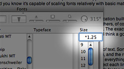 Scale text proportionally in OS X with mathematical expressions