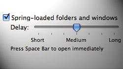 An overview of Mac OS X\'s spring-loaded folders, plus a few tips