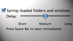An overview of Mac OS X\'s spring-loaded folders, plus a few tips