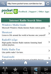 Pocket Tunes Radio for iPhone and iPod touch