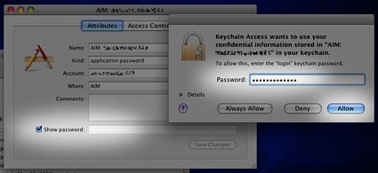 Keychain Access Show Password