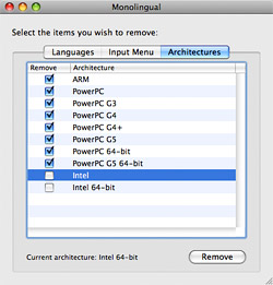 Save disk space on your Mac with Monolingual