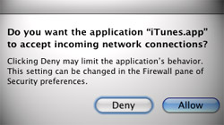 iTunes keeps asking to allow or deny incoming connections