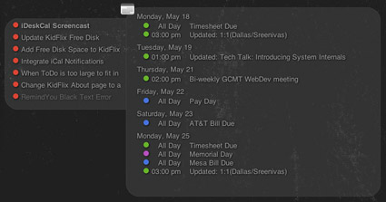 iDeskCal - Show iCal on Mac desktop