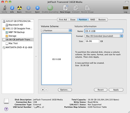 Bootable USB flash drive for Mac