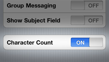 iPhone iOS 4 SMS Character Count