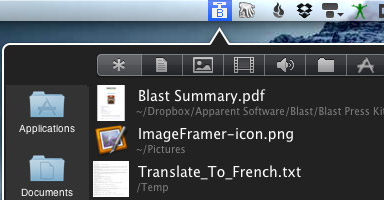Blast - A better way to access your Mac recent items Blast - A better way to access your Mac recent items