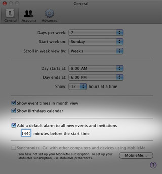 Change iCal default alarm sound