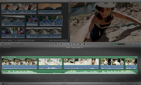Traditional editing timeline in iMovie 11