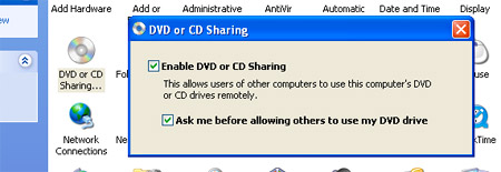 Remote disc sharing from Windows PC