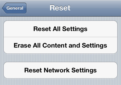 Reset iPhone Settings