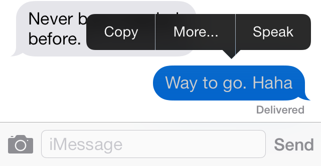 Delete and forward individual text messages on iOS 7